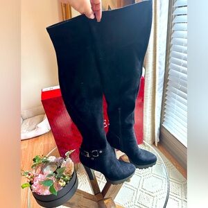 Guess over the knee boots . Black suede . Size 7